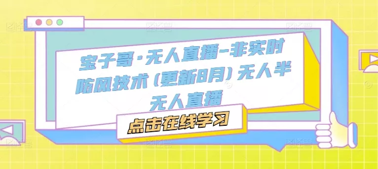 宝子哥·无人直播-非实时防风技术(更新25年9月)无人半无人直播 - 轻创社