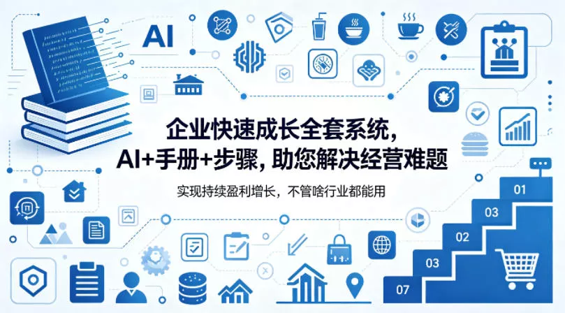 企业快速成长全套系统，AI+手册+步骤，助您解决经营难题，实现持续盈利增长，不管啥行业都能用 - 轻创社