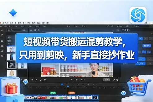 短视频带货搬运混剪教学，只用到剪映，新手直接抄作业 - 轻创社