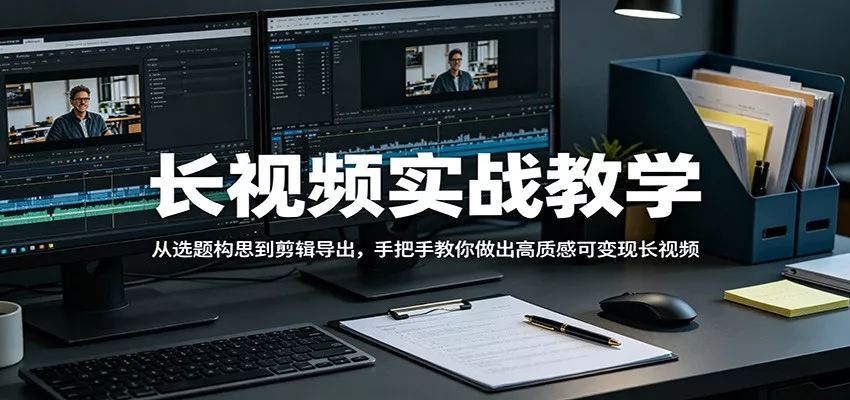 长视频实战教学，从选题构思到剪辑导出，手把手教你做出高质感可变现长视频 - 轻创社