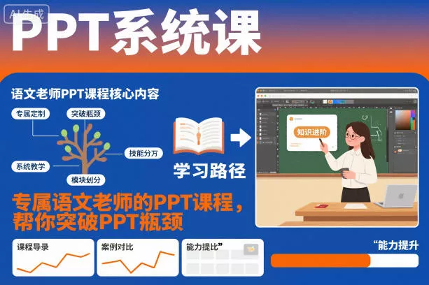 PPT系统课，专属语文老师的PPT课程，帮你突破PPT瓶颈 - 轻创社