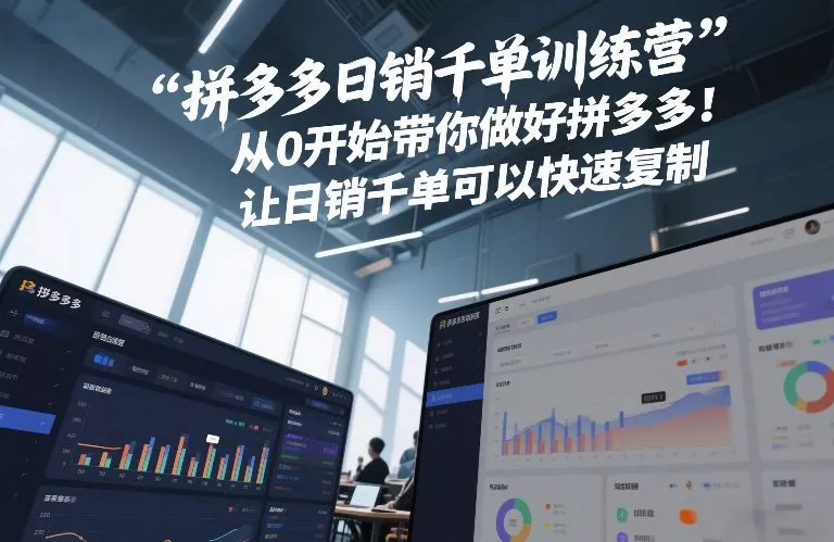 拼多多日销千单训练营，从0开始带你做好拼多多，让日销千单可以快速复制(更新26年6月) - 轻创社