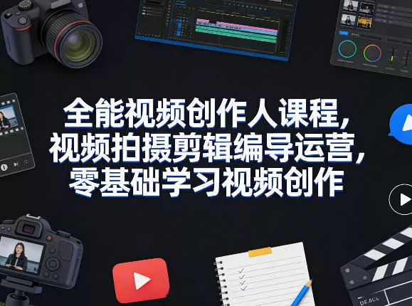 全能视频创作人课程,视频拍摄剪辑编导运营,零基础学习视频创作(更新2026年4月) 全能视频创作人课程,视频拍摄剪辑编导运营,零基础学习视频创作(更新2026年4月)