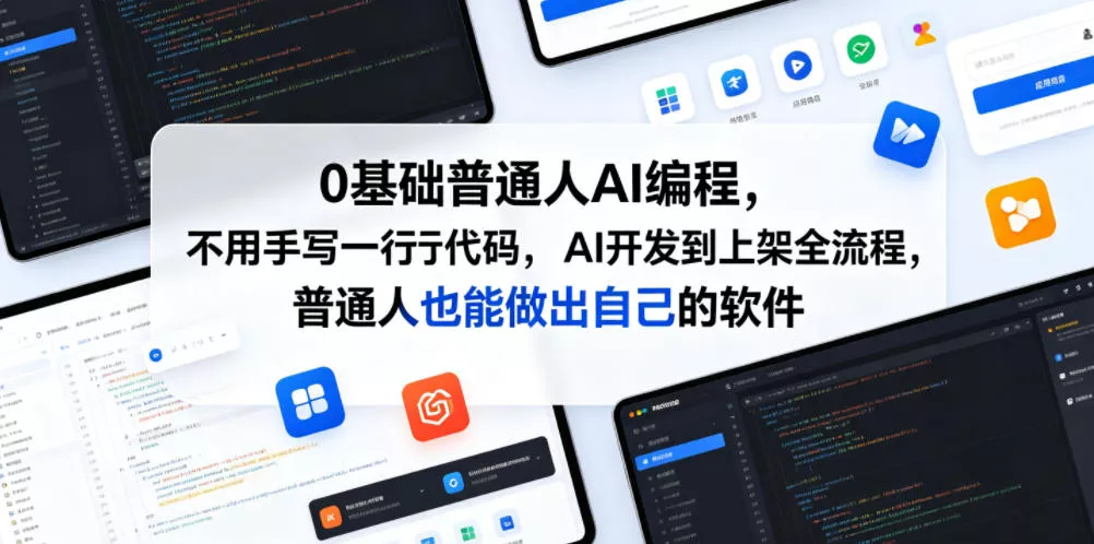 0基础普通人AI编程，不用手写一行代码，AI开发到上架全流程，普通人也能做出自己的软件 - 轻创社