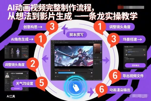 AI动画视频完整制作流程，从想法到影片生成一条龙实操教学 - 轻创社