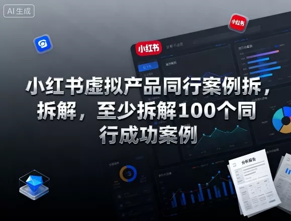 小红书虚拟产品同行案例拆解，至少拆解100个同行成功案例(更新) - 轻创社