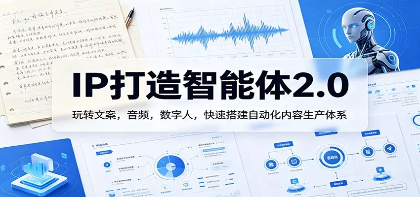 IP打造智能体2.0：玩转文案，音频，数字人，快速搭建自动化内容生产体系 - 轻创社