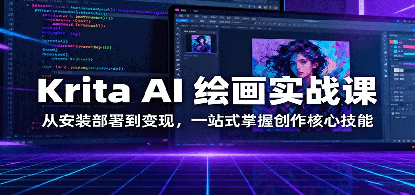 Krita AI 绘画实战课：从安装部署到变现，一站式掌握创作核心技能 - 轻创社