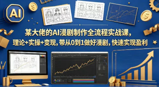 某大佬的AI漫剧制作全流程实战课，理论+实操+变现，带从0到1做好漫剧，快速实现盈利 - 轻创社