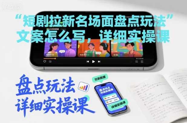 短剧拉新名场面盘点玩法文案怎么写，详细实操课 - 轻创社
