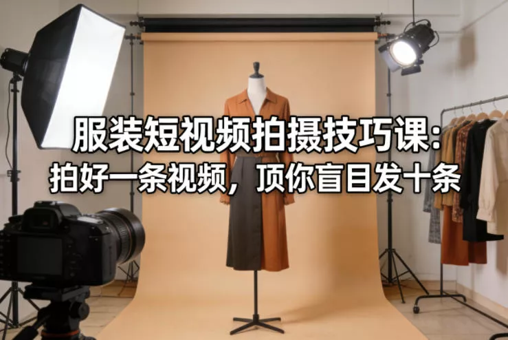 服装短视频拍摄技巧课：拍好一条视频，顶你盲目发十条 - 轻创社