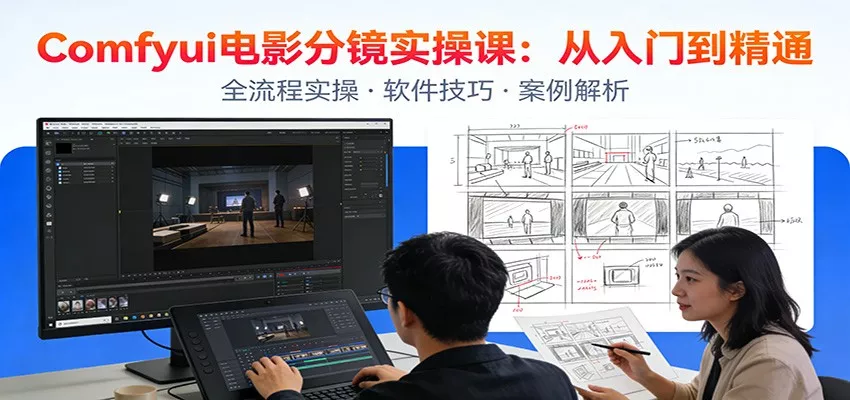 ComfyUI电影分镜实操课：分镜一致性，全流程AI视频制作，零基础也能做专业分镜 - 轻创社