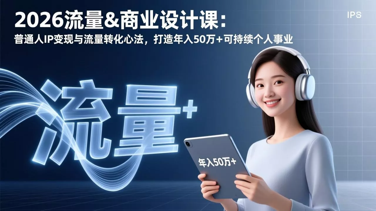 2026流量&商业设计课：普通人IP变现与流量转化心法，打造年入50万+可持续个人事业 - 轻创社