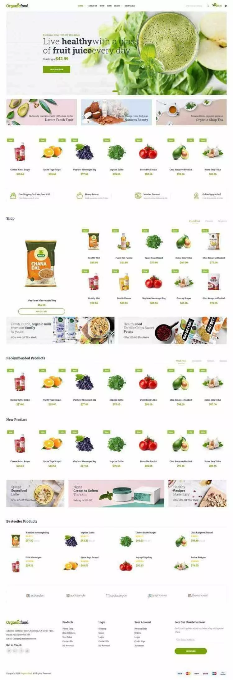 绿色Bootstrap4响应式食品蔬菜水果外卖预订商城网站 - 轻创社