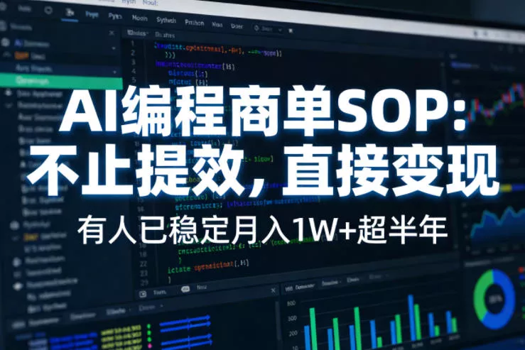 AI编程商单SOP，AI编程不能只给工作提效，还要直接变现，有人已经稳定月入1W+半年了 - 轻创社