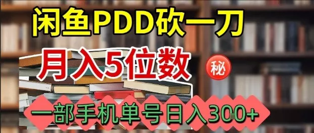 闲鱼PDD砍一刀，一部手机就可以操作，单号日入3张 - 轻创社
