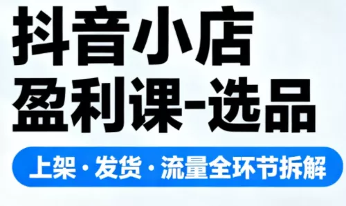 抖音小店盈利课-选品·上架·发货·流量全环节拆解 - 轻创社