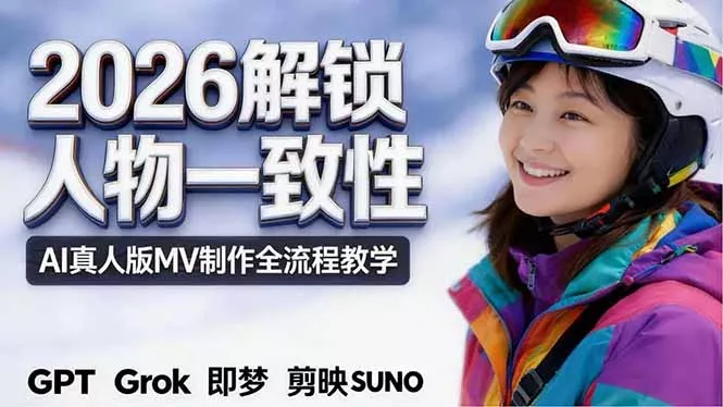 2026独创解锁人物一致性:AI真人版MV制作,不讲空话,不拼概念,全流程实操 2026独创解锁人物一致性:AI真人版MV制作,不讲空话,不拼概念,全流程实操