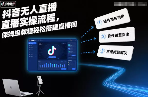 抖音无人直播实操流程,保姆级教程轻松搭建直播间