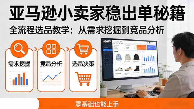 亚马逊小卖家稳出单秘籍：全流程选品教学，从需求挖掘到竞品分析，零基础也能上手 - 轻创社