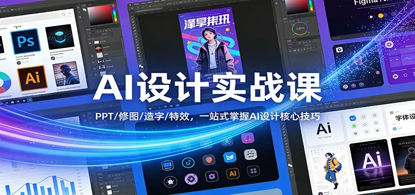 AI设计实战课：PPT/修图/造字/特效，一站式掌握AI设计核心技巧 - 轻创社