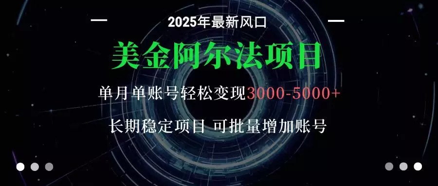 美金阿尔法项目：一部手机每天只需10分钟，轻松稳定赚美元 - 轻创社