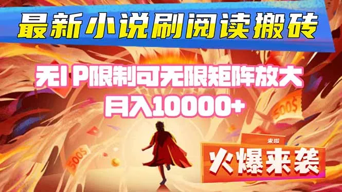 小说阅读搬砖单机每天收益200-400+ 无IP限制可无限矩阵放大 — - 轻创社