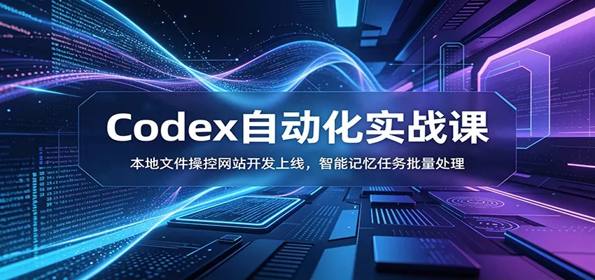 Codex自动化实战课：本地文件操控网站开发上线，智能记忆任务批量处理 - 轻创社