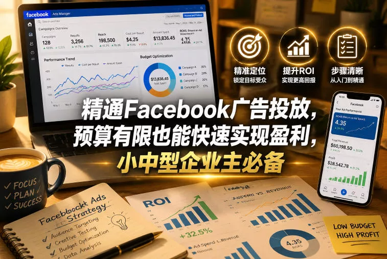 精通Facebook广告投放，预算有限也能快速实现盈利，小中型企业主必备【原创双语字幕】 - 轻创社