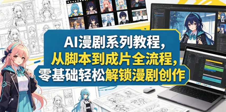AI漫剧系列教程，从脚本到成片全流程，零基础轻松解锁漫剧创作 - 轻创社
