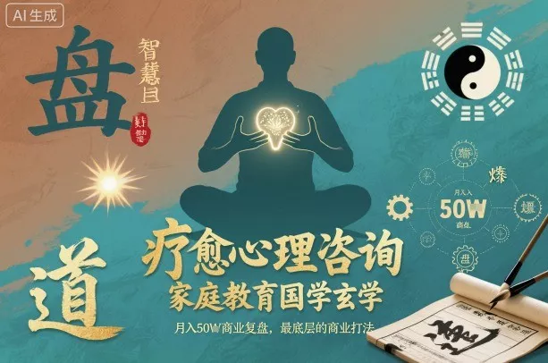 疗愈心理咨询，家庭教育国学玄学，月入50个商业复盘，最底层的商业打法 - 轻创社
