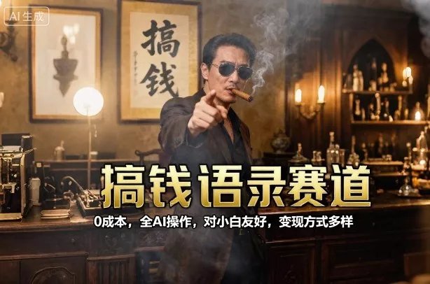 搞钱语录赛道，0成本，全AI操作，对小白友好，变现方式多样 - 轻创社