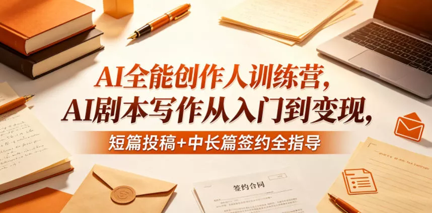 AI全能创作人训练营，AI剧本写作从入门到变现，短篇投稿+中长篇签约全指导 - 轻创社
