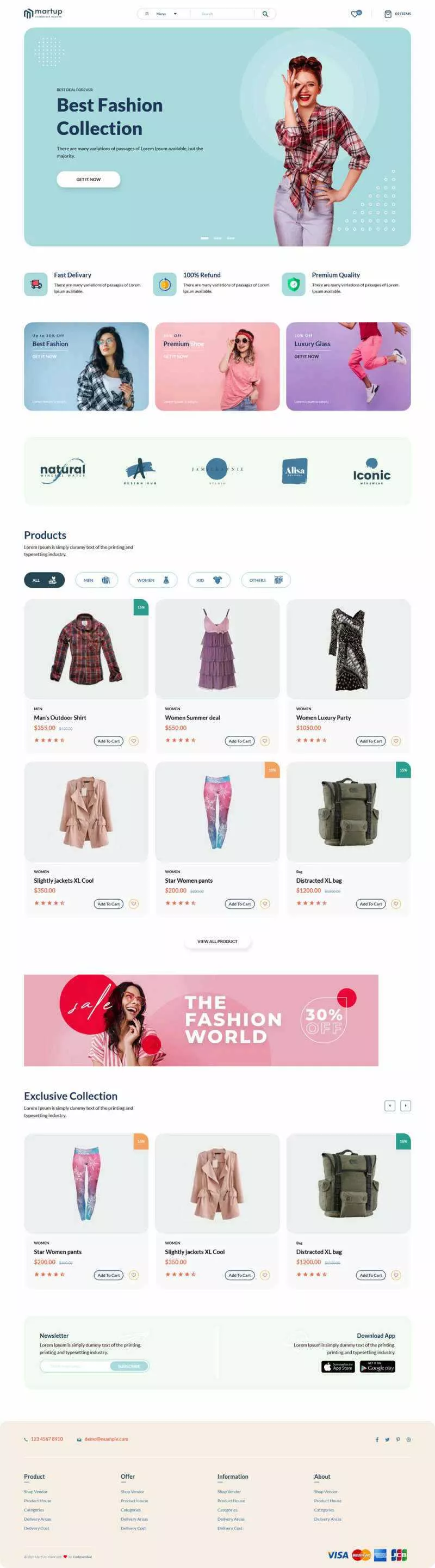 Bootstrap5多用途的女性服装电商HTML模板 - 轻创社