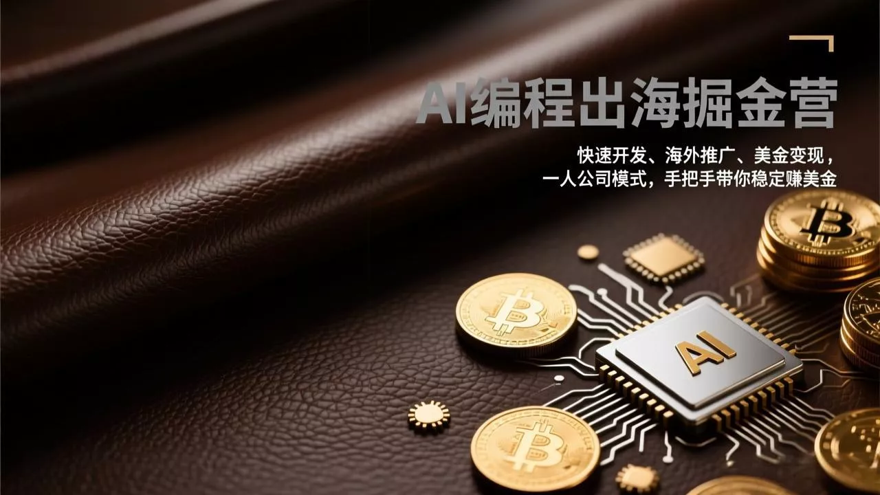 AI编程出海掘金营：快速开发、海外推广、美金变现，一人公司模式，手把手带你稳定赚美金 - 轻创社