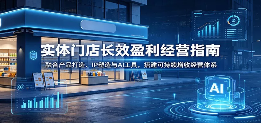实体门店长效盈利经营指南：融合产品打造、IP塑造与AI工具，搭建可持续增收经营体系 - 轻创社