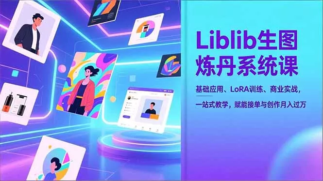 Liblib生图炼丹系统课，基础应用、LoRA训练、商业实战，一站式教学，赋能接单与创作月入过万 - 轻创社
