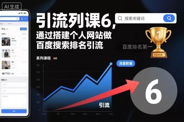 引流系列课6,通过搭建个人网站做百度搜索排名引流