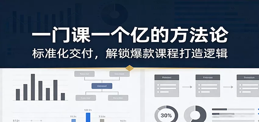 一门课一个亿的方法论：标准化交付，解锁爆款课程打造逻辑 - 轻创社