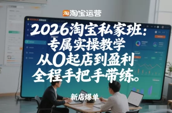 2026淘宝私家班：专属实操教学，从0起店到盈利，全程手把手带练(更新26年3月) - 轻创社