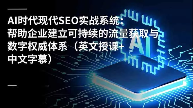 AI时代现代SEO实战系统：帮助企业建立可持续的流量获取与数字权威体系(英文授课+中文字幕 - 轻创社