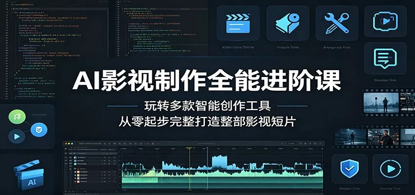 AI影视制作全能进阶课：玩转多款智能创作工具，从零起步完整打造整部影视短片 - 轻创社