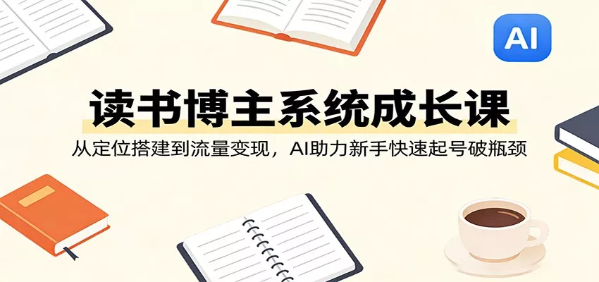 读书博主系统成长课：从定位搭建到流量变现，AI助力新手快速起号破瓶颈 - 轻创社
