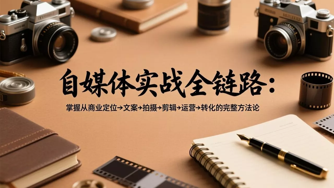 自媒体实战全链路：掌握从商业定位→文案→拍摄→剪辑→运营→转化的完整方法论 - 轻创社