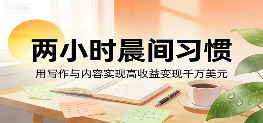 付费文章:两小时晨间习惯,用写作与内容实现高收益变现千万美元 - 轻创社