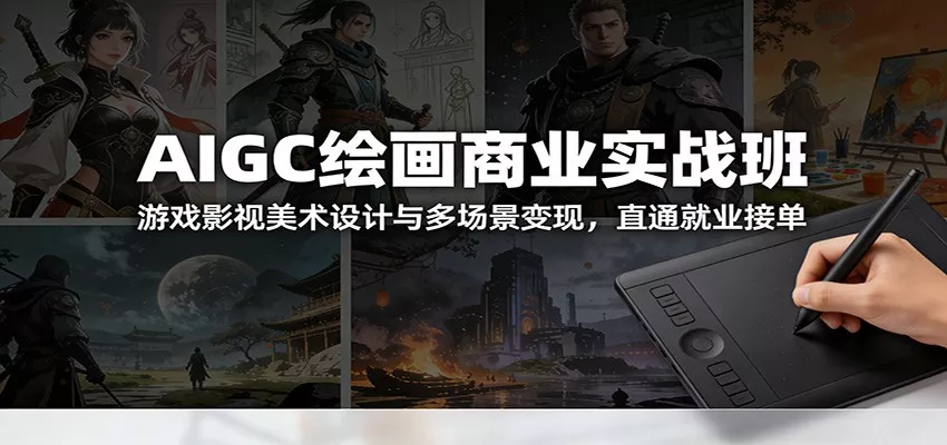 AIGC绘画商业实战班：游戏影视美术设计与多场景变现，直通就业接单 - 轻创社