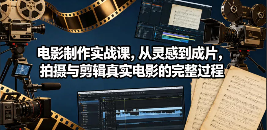 电影制作实战课，从灵感到成片，拍摄与剪辑真实电影的完整过程【原创双语字幕】 - 轻创社