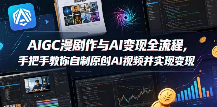 AIGC漫剧创作与AI变现全流程,手把手教你自制原创AI视频并实现变现 AIGC漫剧创作与AI变现全流程,手把手教你自制原创AI视频并实现变现