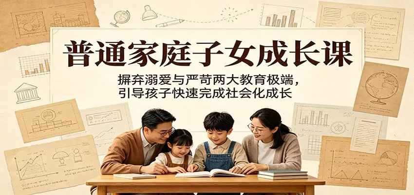 普通家庭子女成长课:摒弃溺爱与严苛两大教育极端,引导孩子快速完成社会化成长 - 轻创社