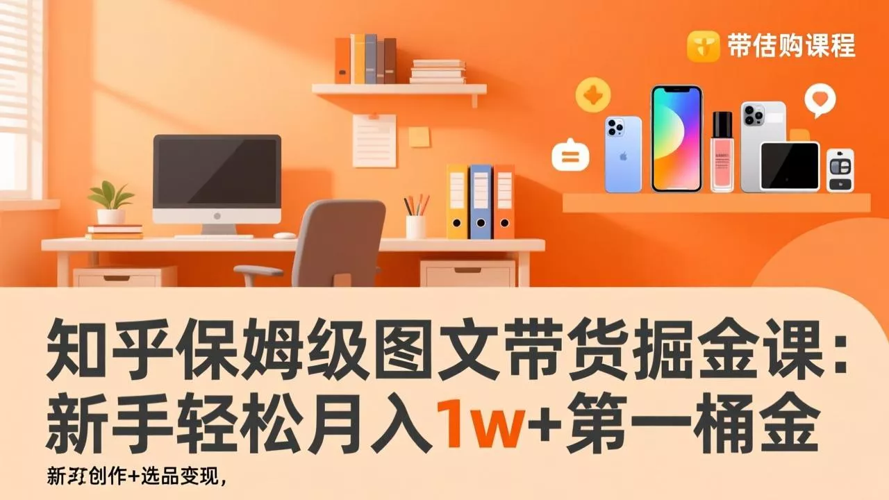 知乎保姆级图文带货掘金课：账号打造+爆文创作+选品变现，新手轻松月入1w+第一桶金 - 轻创社